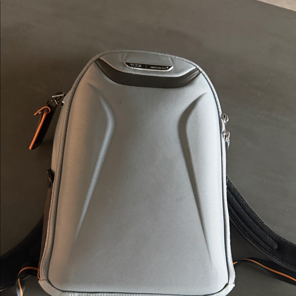 Tumi Light Gray Backpack with Black Accents